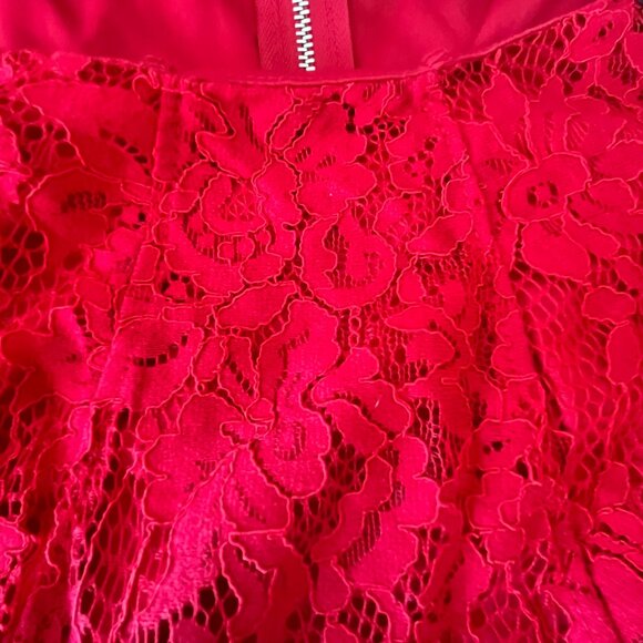 NEW Apt. 9 Red Fit and Flare Lace Overlay Dress Size 12 Back Zipper Sleeveless - Picture 5 of 13